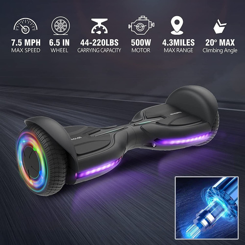 Tomoloo Hoverboard Para Niños Y Adultos Con Luces Led Y Alta