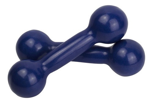 Par Halter Bola Emborrachado De 1kg-exercícios Cor Azul