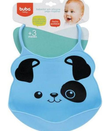 Babador Silicone Pega Migalhas Cachorrinho Azul Buba