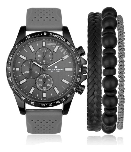 Lucky Brand Relojes Para Hombre, Banda De Silicona Perforada