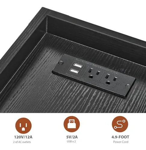 Mesa Lateral Estrecha Con Estación De Carga Y 2 Usb 21 7