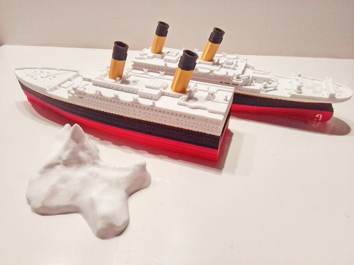 Titanic Juguete 50cm Encastrable + Iceberg (flota) Dorado