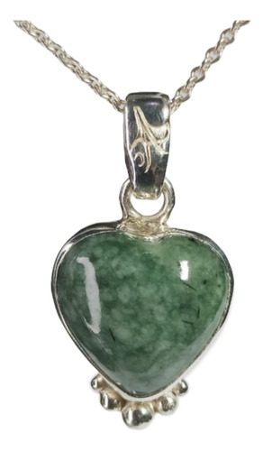 Dije De Corazon De Jade Con Plata