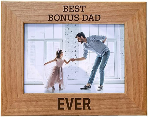 Cedar Crate Market Dad Picture Frame, Best Bonus Dad Ever,