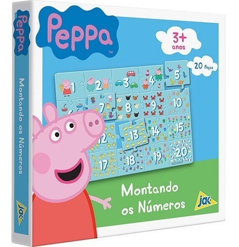 Quebra-cabeça Peppa Pig Montando Os Números 20 Peças - Jak