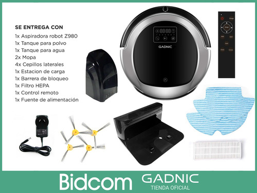 Aspiradora Inteligente Robot Trapeadora Gadnic + Control App