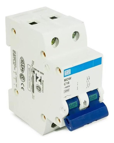 Disyuntor bipolar Curve C de 16 A - Mdw Da Weg (i)