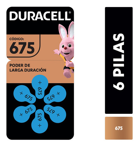 Pila Para Audífonos Duracell Tamaño 675 X6 Unidades