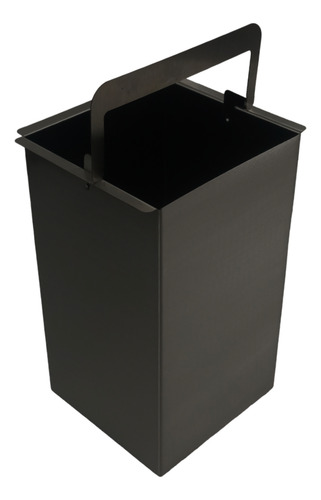 Lixeira De Embutir Preta 5 Litros Inox Quadrada Gourmet Cor Preto