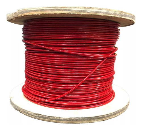 100m Cabo Aço Revestido Para Academia Vermelho 1/8 X 4,8 Mm