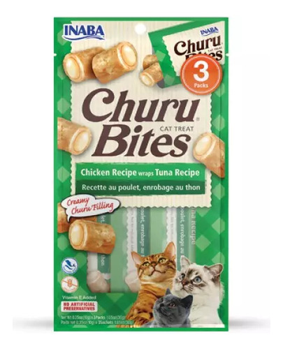 Inaba Cat Snack Churu - Bites Chicken Recipe Wraps Tuna Reci