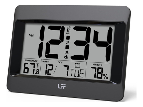 Lff Reloj Atómico, Reloj De Pared Digital Con Configuración 