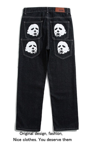 Pantalones Cargo Y2k Alt Harajuku Jeans Anchos De Cintura