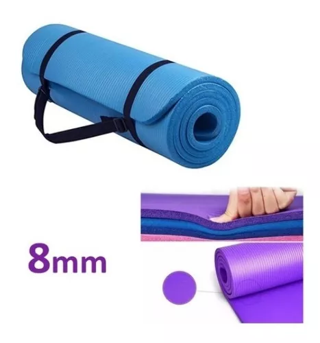 Colchoneta Pilates Mat Yoga Enrollable Premium 8 Mm Con Tira