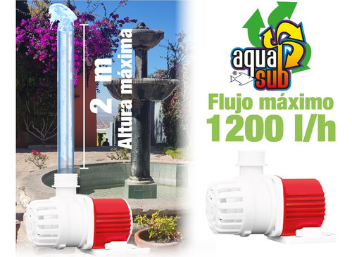 Bomba De Agua Sumergible Acuario Fuente Estanque Muro 2m