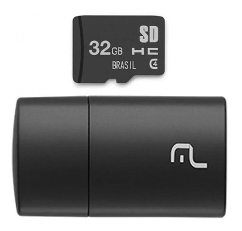 Leitor Usb + Cartão De Memória Classe 4 32gb Multilaser