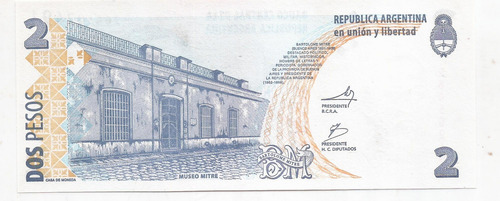 Billete 2 Pesos Sin Circular B. 3242 Marco Del Pont Fellner (Usado)