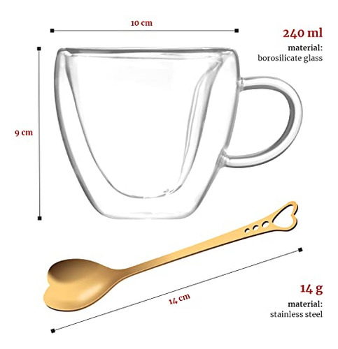 Taza Con Forma De Corazón - Taza De Café O Taza De Té De Vid