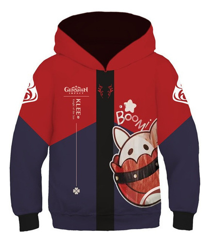 Sudadera Con Capucha For Niños Genshin Impact, Impresión 3d