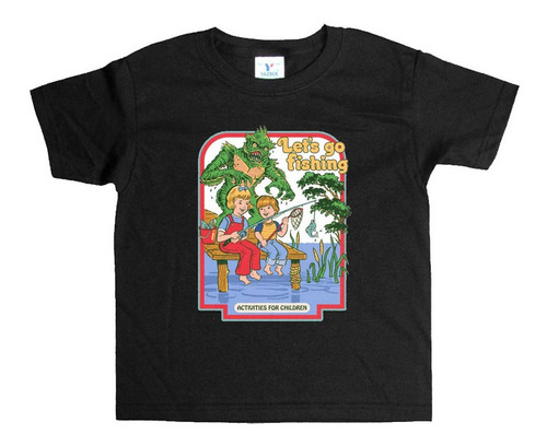 Remera Negra Niños Humor Vintage Niños Jugando R80