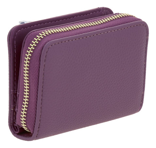 Cartera Billetera Chica Con Moneder Gorett Para Dama Tracy Color Violeta Oscuro Diseño De La Tela Liso