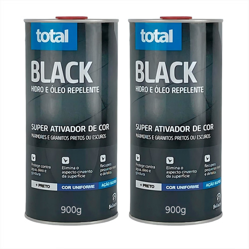 Total Black Ativador De Cor E Impermeável 900g - Kit 2 Und