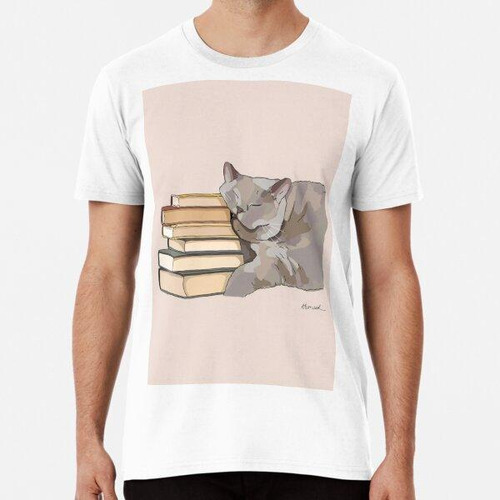 Remera Libros Del Gato Dormilón Algodon Premium