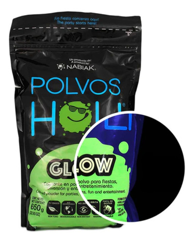 Polvos Holi Grande Maxibolsa 650g Fiesta Colores A Escoger Color Glow Verde