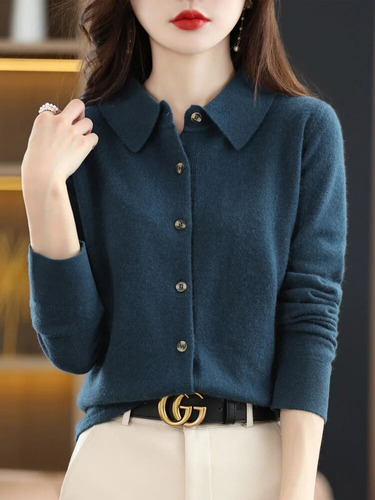 . Suéter De Larga Calidad 2023 100% Lana Merino For Mujer