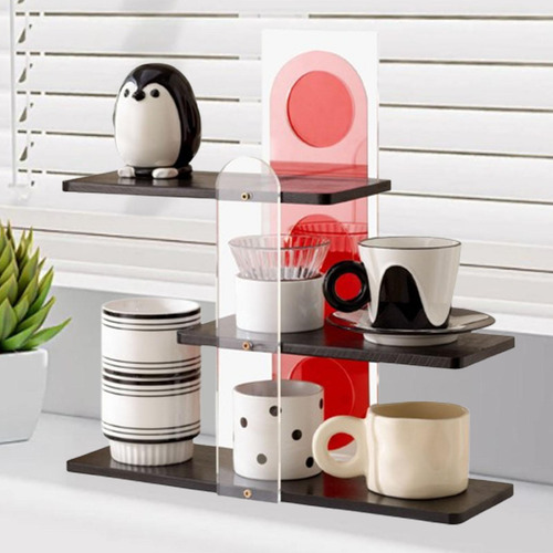 Soporte Para Tazas De Café De 3 Niveles, Estante De Negro
