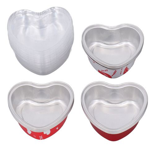 Moldes Para Tartas Con Forma De Corazón De Aluminio, 15 Unid