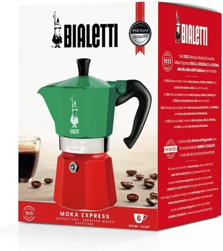 Tetera Espresso Bialetti 5323 Verde/rojo