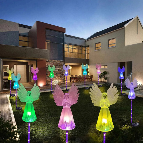 2 Piezas De Luces Solares De Ángel Para Decoración Navideña