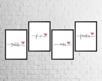 Comprar Quadros Gratidão, Fé, Amor, Família  Cu002F Moldura E Vidro