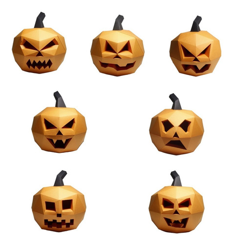 Set 7 Calabazas Halloween Papercraft (formato Digital Pdf)