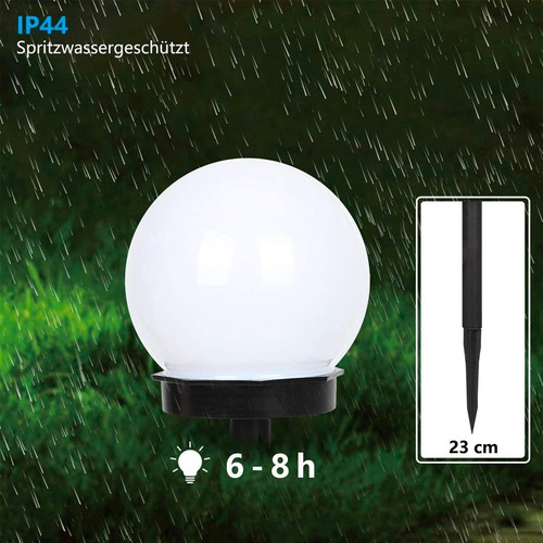4 Luces Solares Jardín Led, Lámpara De Camino Patio Esférico