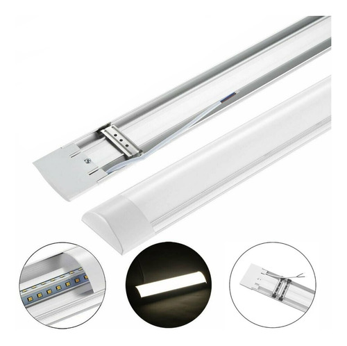 Luminária Tubular Led Slim 40w Luz Lampada Forte Linear Cor Branco Frio 110V/220V