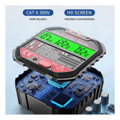 Detector De Receptáculo Gfci Eléctrico Yeeroadw Seguro