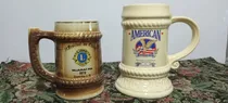 Comprar Jarras De Cerámica Antiguas,club De Leones 1973 Y Americana!
