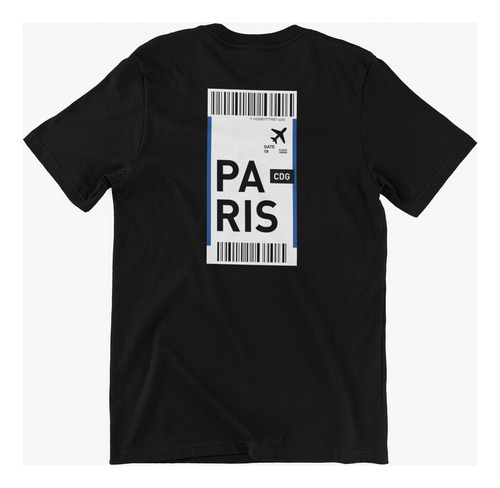 Playera Para Hombre Boleto De Avion Paris