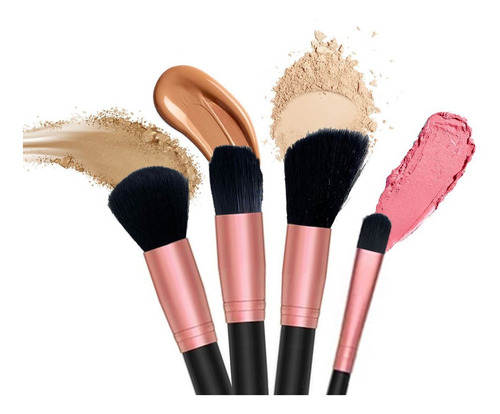 Imagen 2 de 7 de Set Brochas Maquillaje X 12 Unid. Pinceles Maquillaje Ushas