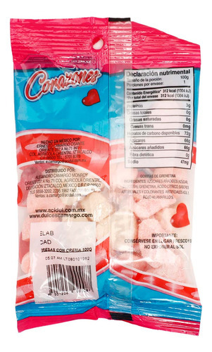 Gomitas Acidul Corazon Fresa con Crema 100g