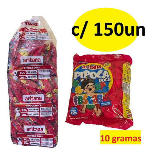 Mini Pipoca Doce Com 150 Unidades 10gr Aritana Festa Junina