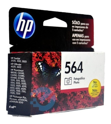Imagen 4 de 9 de Combo Cartuchos Hp 564 Foto Negro Y Colores Original Latam