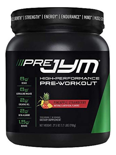 Pre Jym Pineapple Strawberry Pre Workout Powder - Bcaa, Crea
