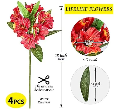 Grand Verde Amaryllis Flores Artificiales De 180 In De De 4