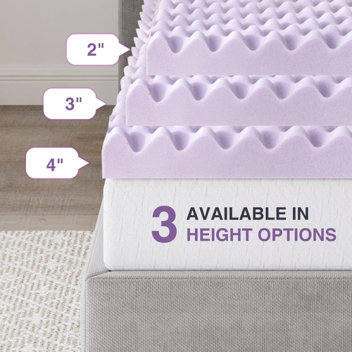 Cubrecolchón Espuma Viscoelástica 5 Cm Lavanda Relajante