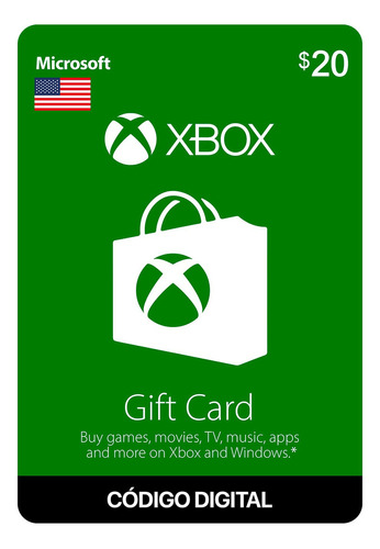 Gift Card Xbox Live  Código Digital