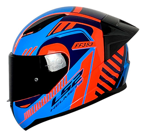 Casco Para Moto Destrip Azul Brillo