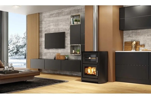 Calefactor Ecológico Horno Leña Doble Combustion + Kit Caños